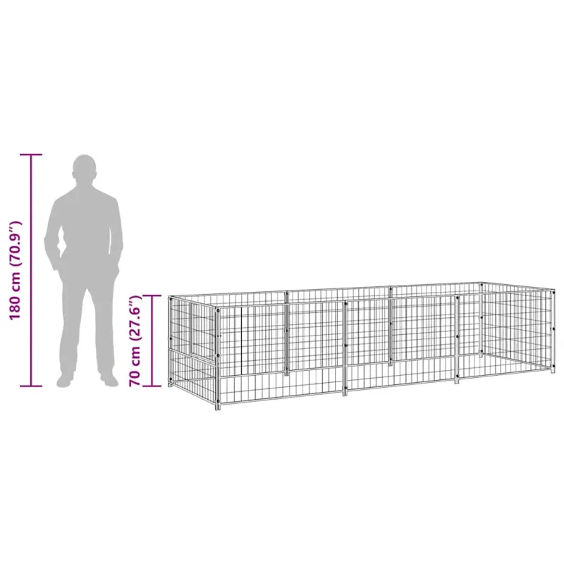 Voljeras šunims, juodos spalvos, 3m², plienas