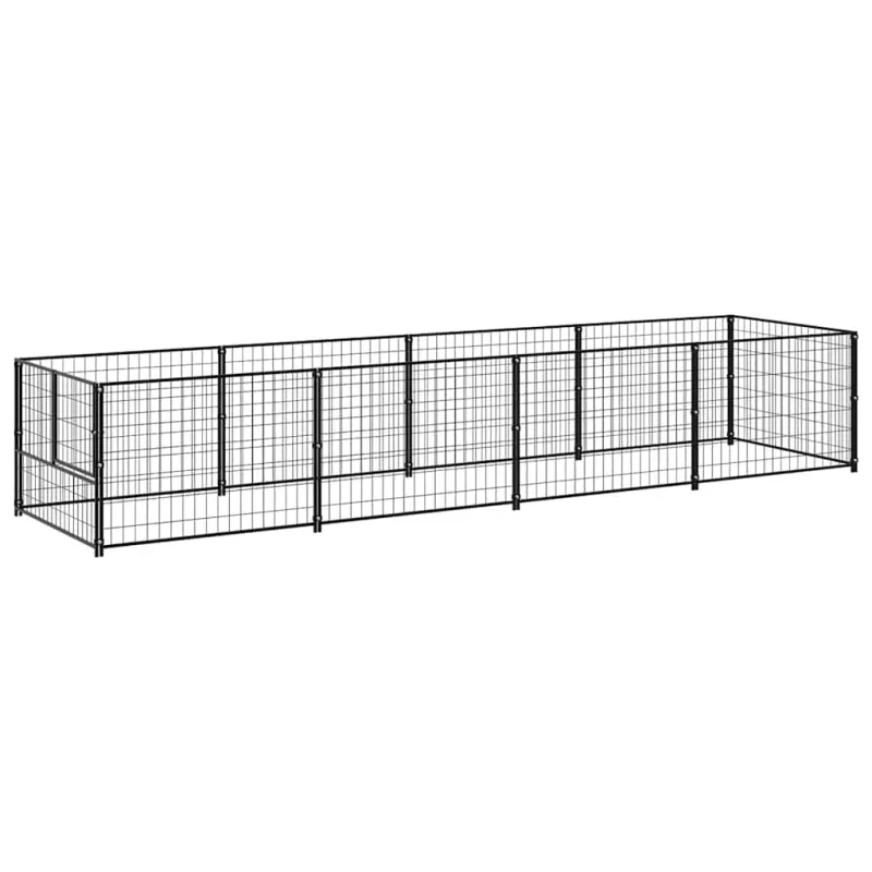 Voljeras šunims, juodos spalvos, 4m², plienas