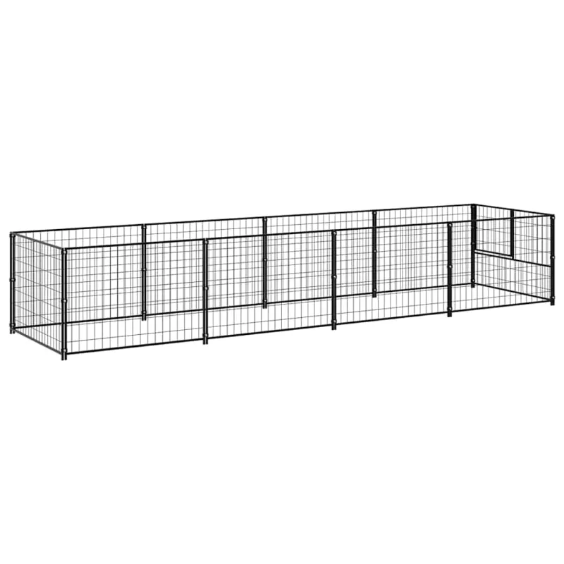 Voljeras šunims, juodos spalvos, 4m², plienas