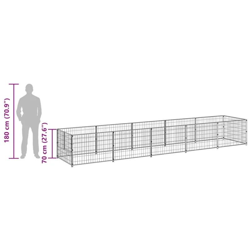 Voljeras šunims, juodos spalvos, 5m², plienas