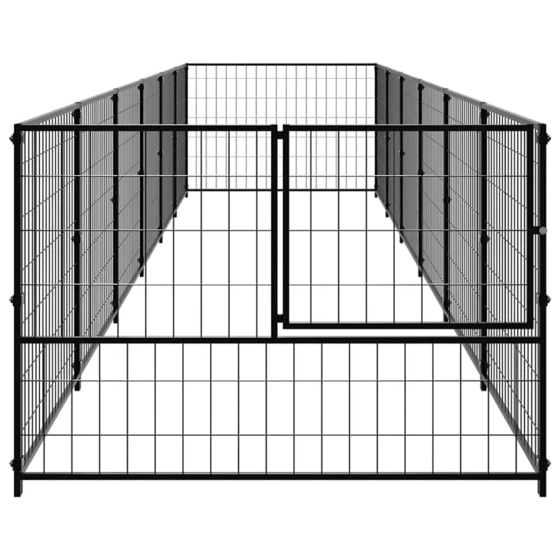Voljeras šunims, juodos spalvos, 6m², plienas