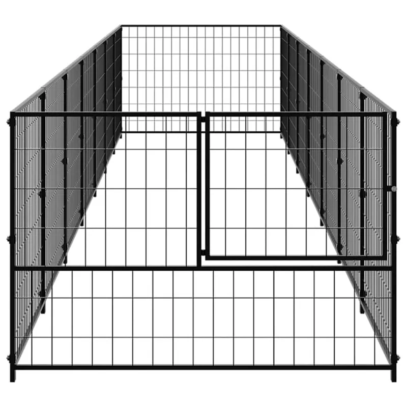 Voljeras šunims, juodos spalvos, 7m², plienas