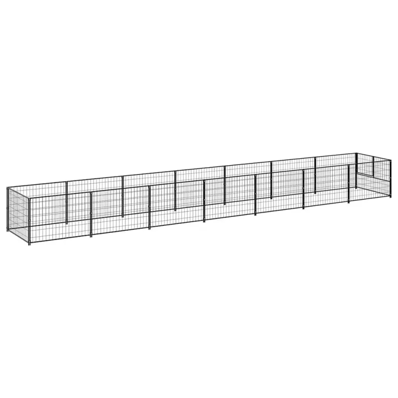 Voljeras šunims, juodos spalvos, 7m², plienas