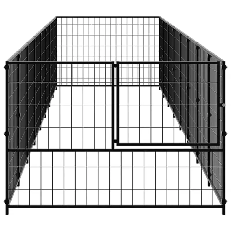 Voljeras šunims, juodos spalvos, 8m², plienas