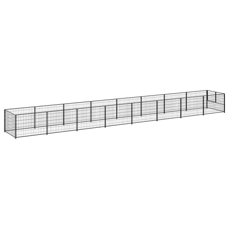 Voljeras šunims, juodos spalvos, 8m², plienas