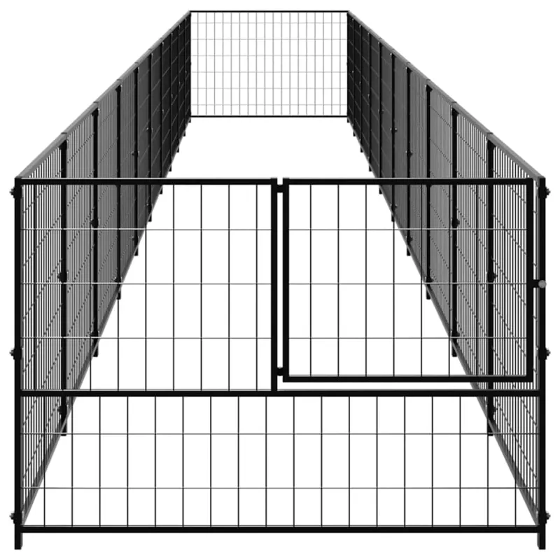 Voljeras šunims, juodos spalvos, 10m², plienas
