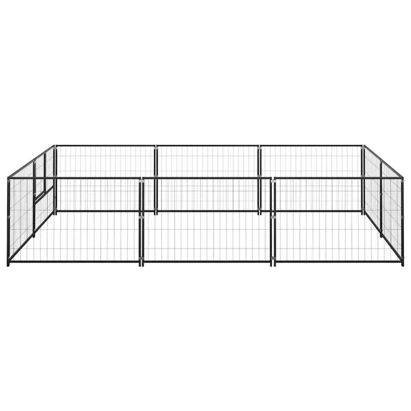 Voljeras šunims, juodos spalvos, 6m², plienas