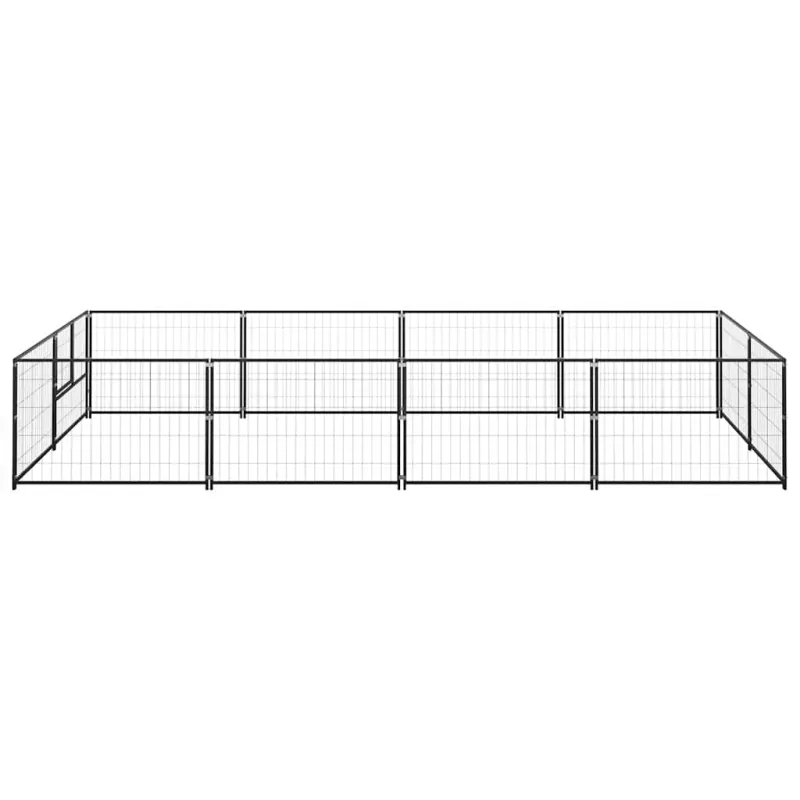 Voljeras šunims, juodos spalvos, 8m², plienas