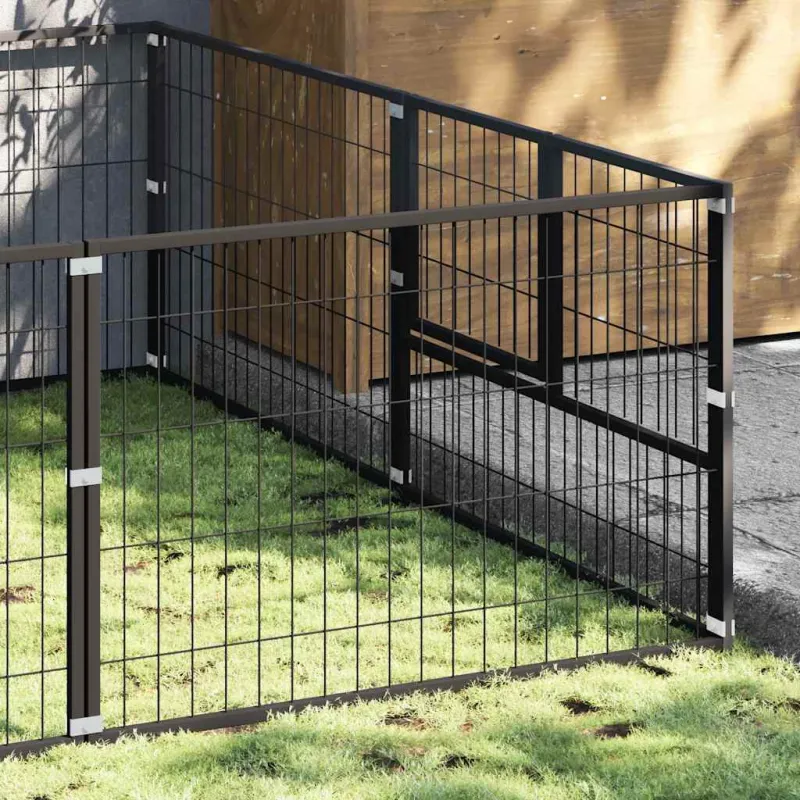 Voljeras šunims, juodos spalvos, 14m², plienas
