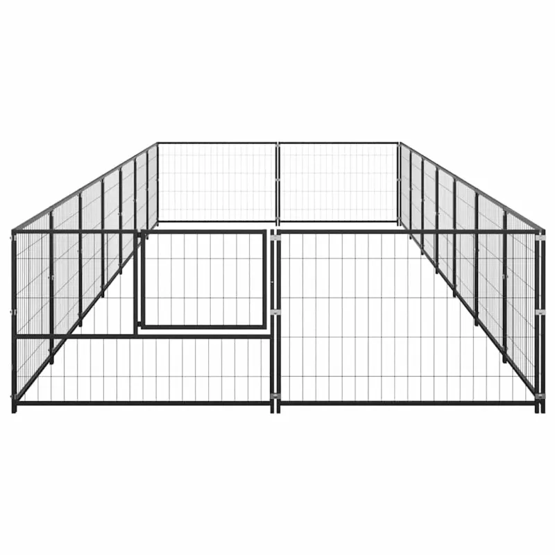 Voljeras šunims, juodos spalvos, 14m², plienas