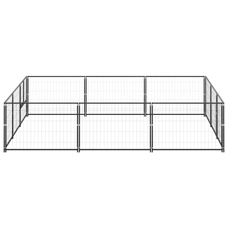 Voljeras šunims, juodos spalvos, 9m², plienas