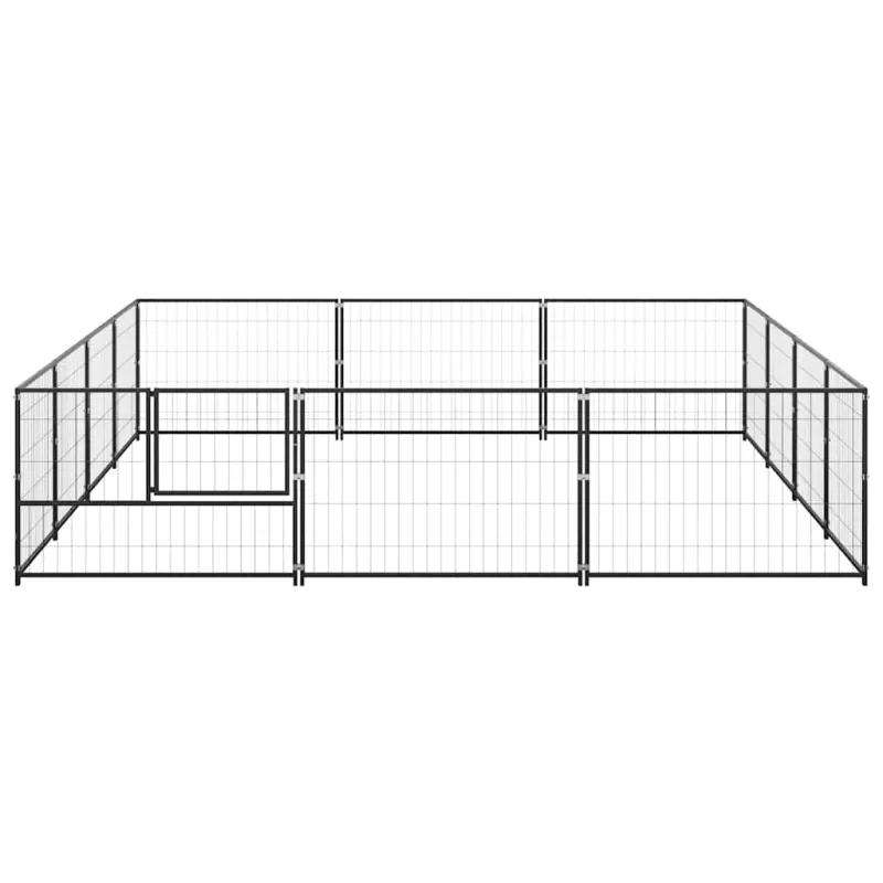 Voljeras šunims, juodos spalvos, 12m², plienas