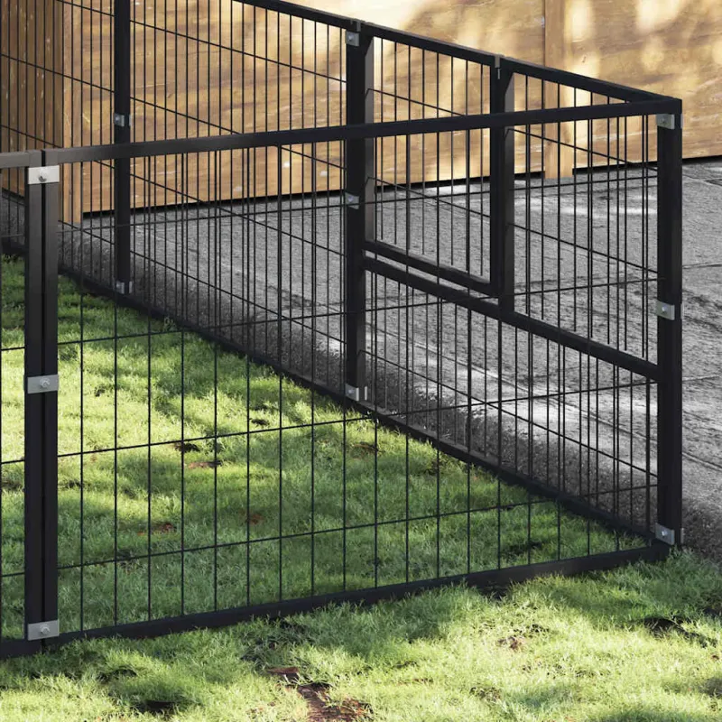Voljeras šunims, juodos spalvos, 15m², plienas