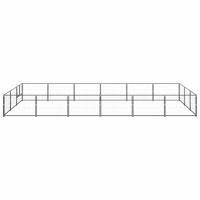 Voljeras šunims, juodos spalvos, 18m², plienas