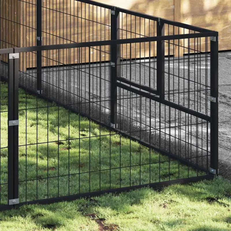 Voljeras šunims, juodos spalvos, 21m², plienas