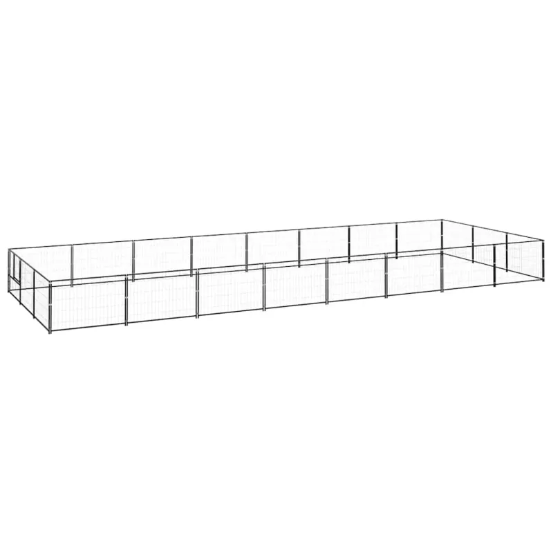 Voljeras šunims, juodos spalvos, 24m², plienas
