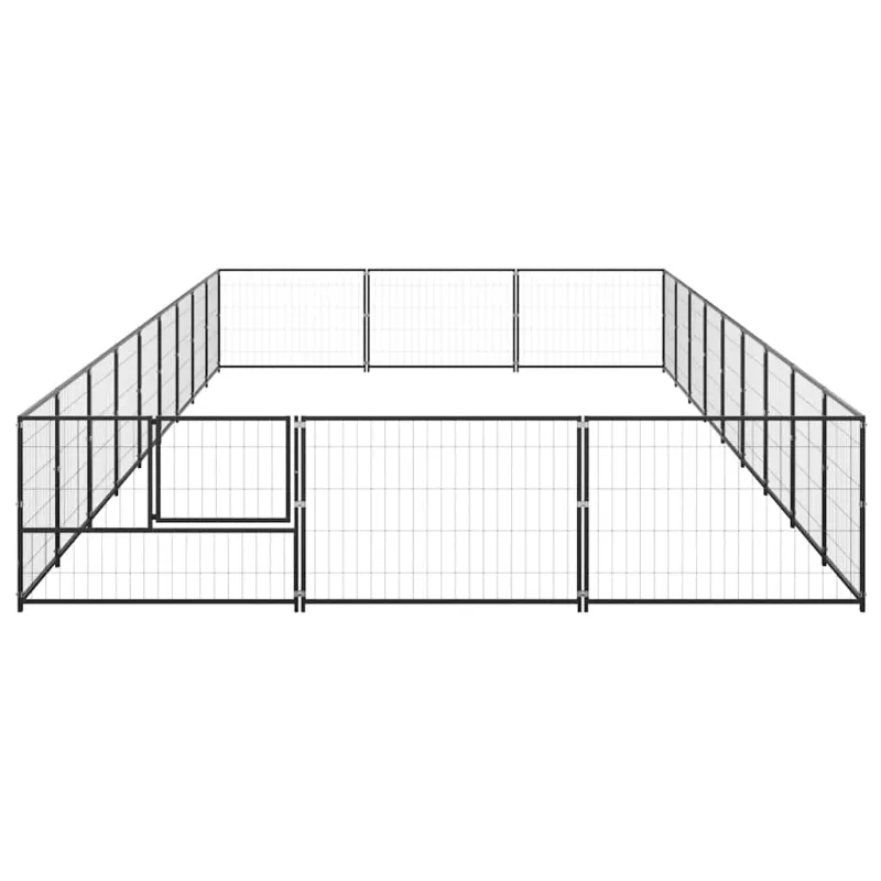 Voljeras šunims, juodos spalvos, 27m², plienas