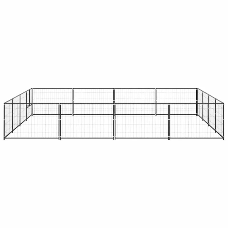 Voljeras šunims, juodos spalvos, 16m², plienas