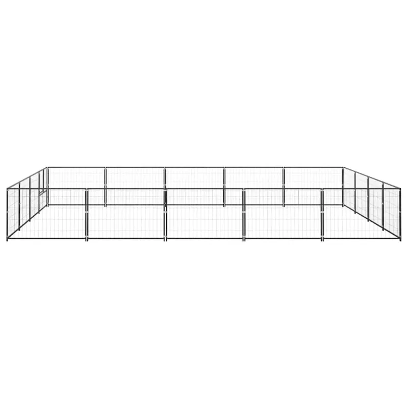 Voljeras šunims, juodos spalvos, 20m², plienas