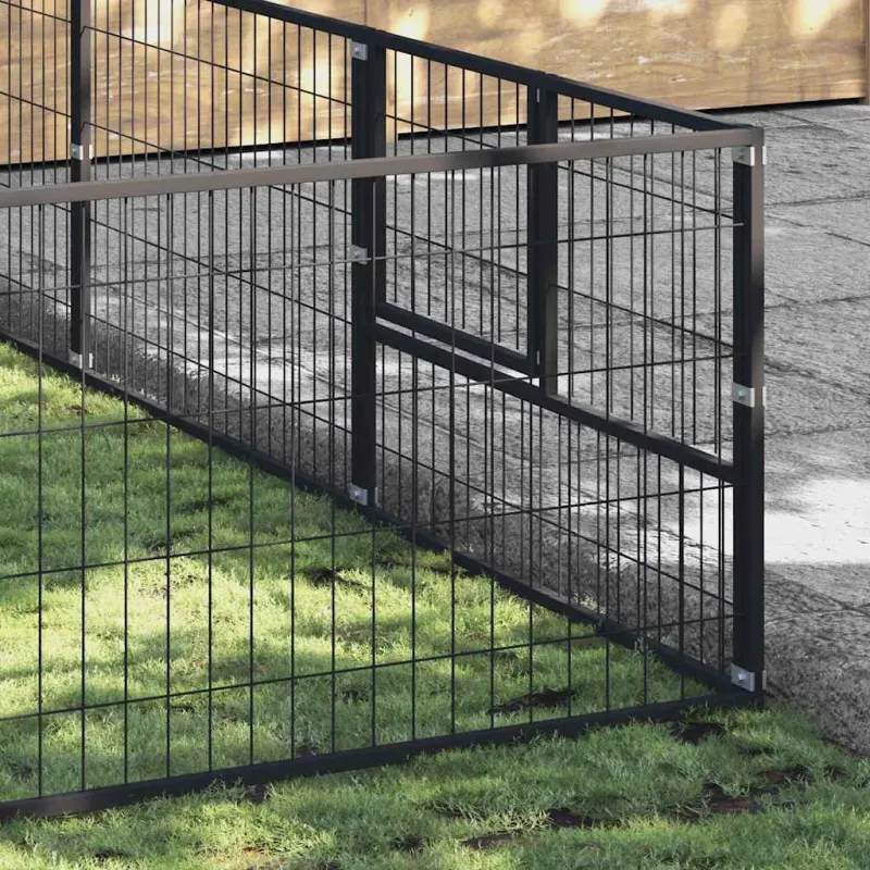 Voljeras šunims, juodos spalvos, 28m², plienas