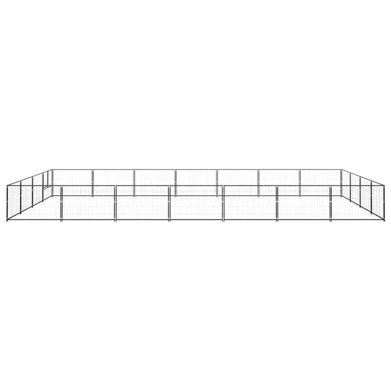 Voljeras šunims, juodos spalvos, 28m², plienas