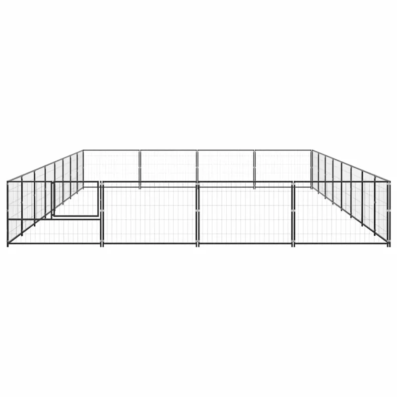 Voljeras šunims, juodos spalvos, 32m², plienas