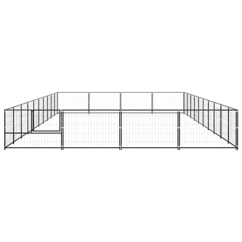 Voljeras šunims, juodos spalvos, 40m², plienas