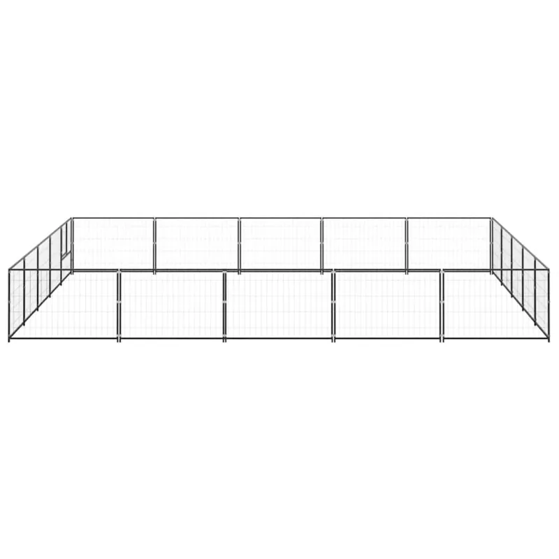 Voljeras šunims, juodos spalvos, 25m², plienas