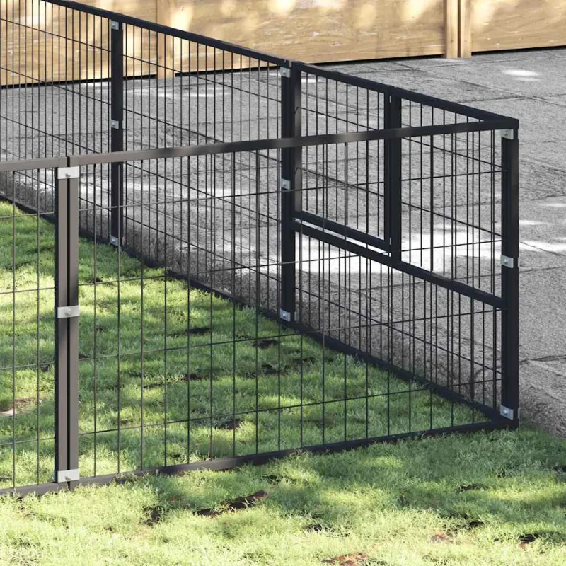 Voljeras šunims, juodos spalvos, 30m², plienas