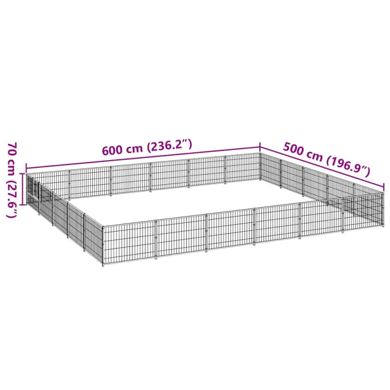 Voljeras šunims, juodos spalvos, 30m², plienas
