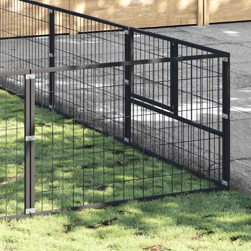 Voljeras šunims, juodos spalvos, 35m², plienas