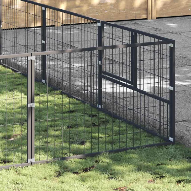 Voljeras šunims, juodos spalvos, 48m², plienas