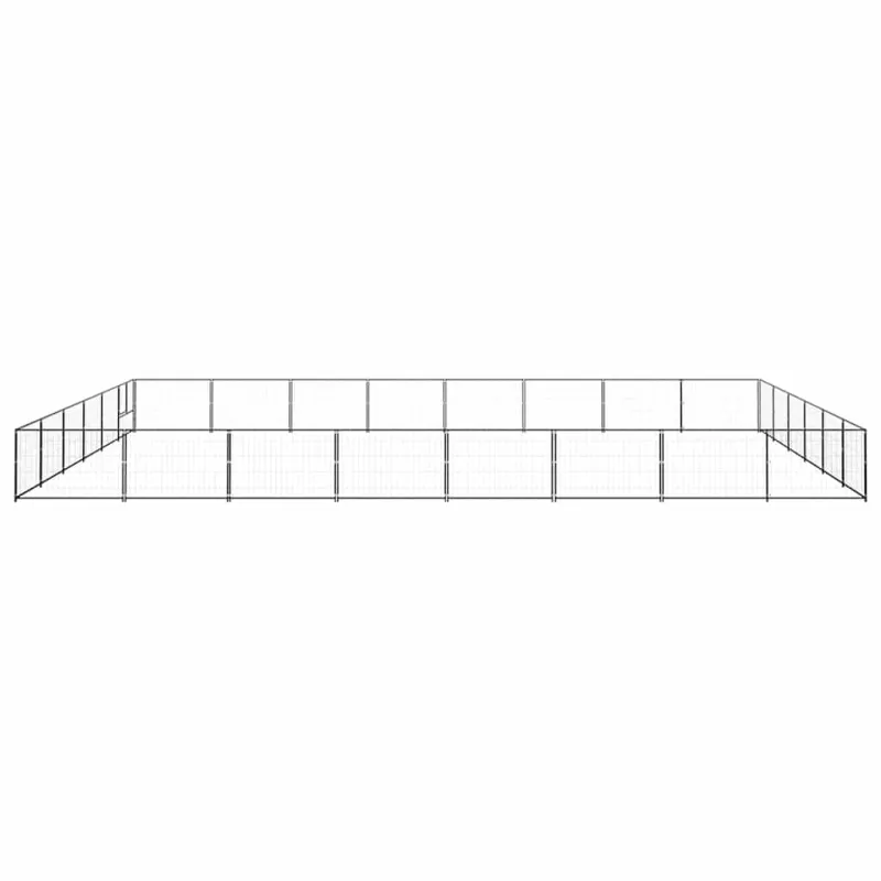 Voljeras šunims, juodos spalvos, 48m², plienas