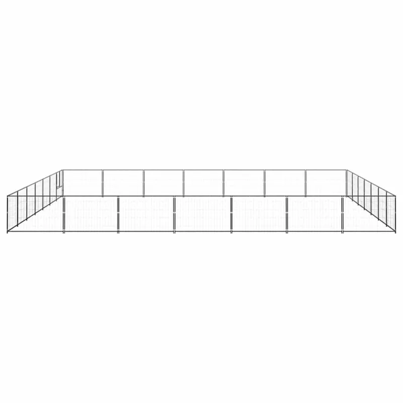 Voljeras šunims, juodos spalvos, 49m², plienas