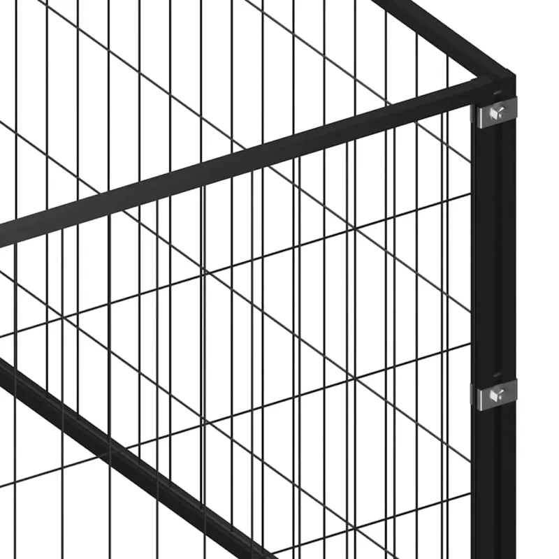 Voljeras šunims, juodos spalvos, 63m², plienas