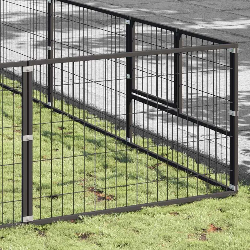 Voljeras šunims, juodos spalvos, 72m², plienas