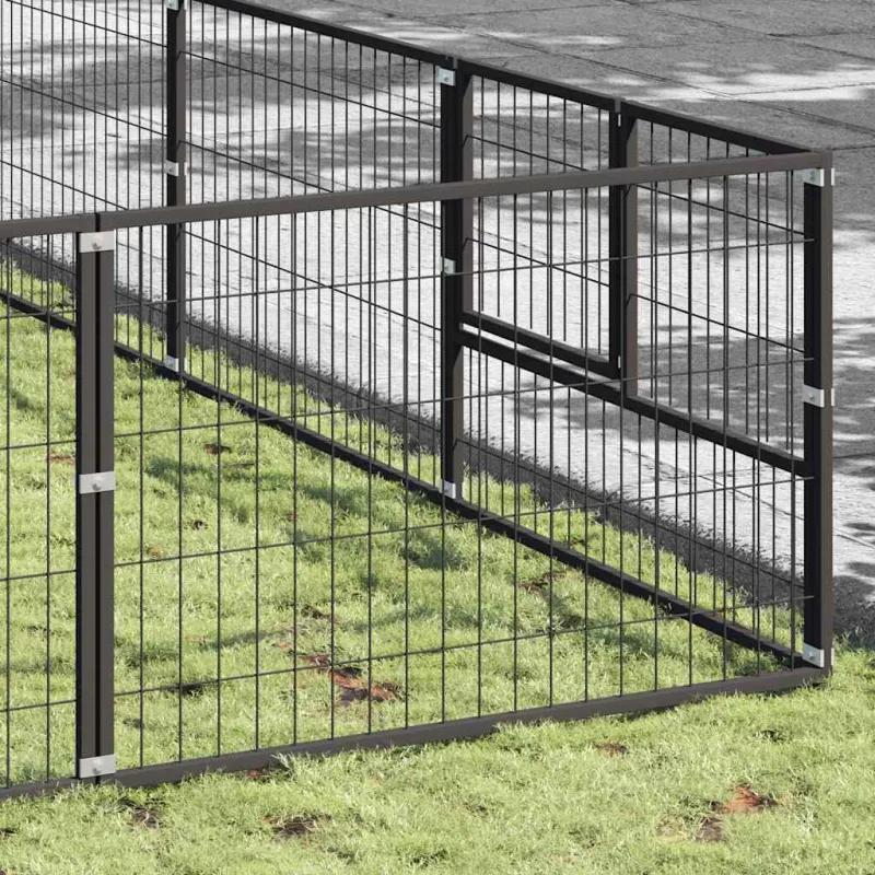 Voljeras šunims, juodos spalvos, 80m², plienas