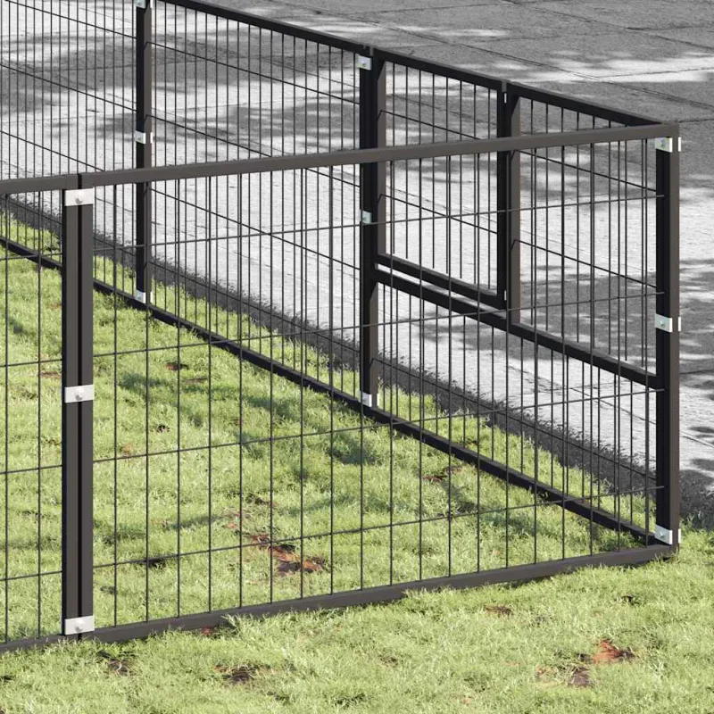 Voljeras šunims, juodos spalvos, 81m², plienas