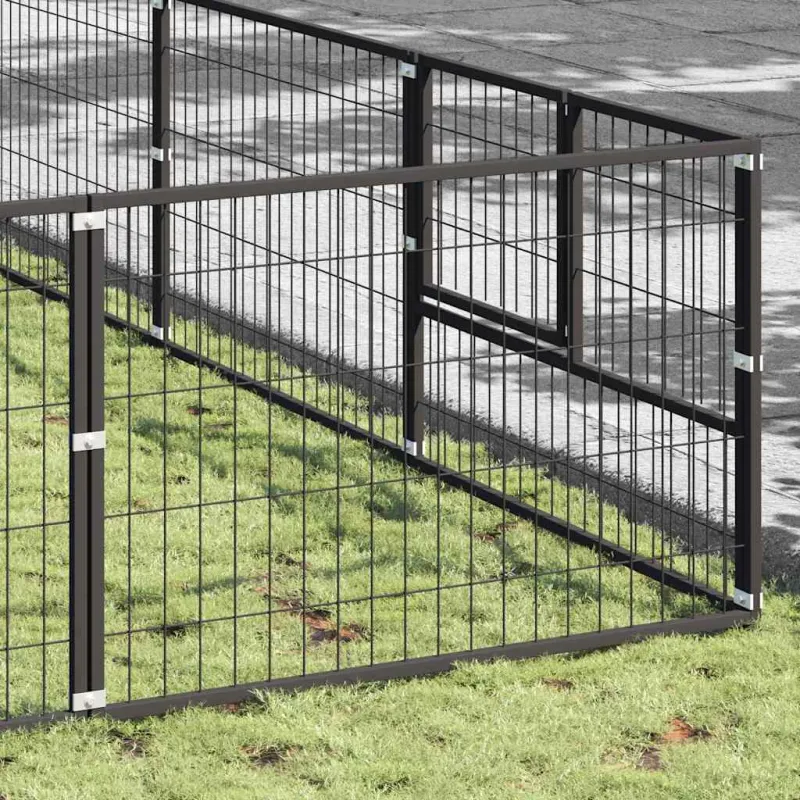 Voljeras šunims, juodos spalvos, 100m², plienas