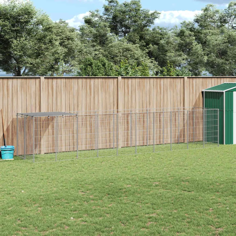 Voljeras šunims, sidabrinės spalvos, 6,05 m², plienas