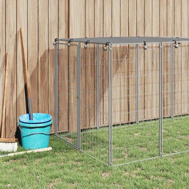 Voljeras šunims, sidabrinės spalvos, 6,05 m², plienas