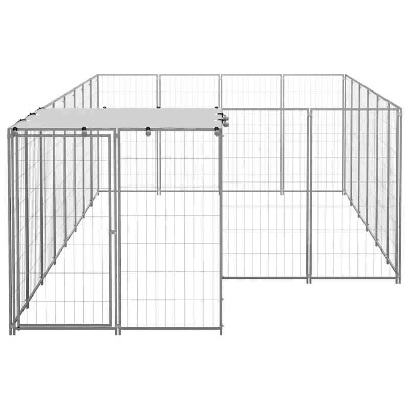 Voljeras šunims, sidabrinės spalvos, 8,47 m², plienas
