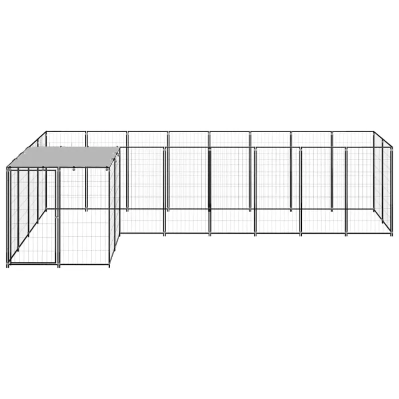 Voljeras šunims, juodos spalvos, 6,05 m², plienas