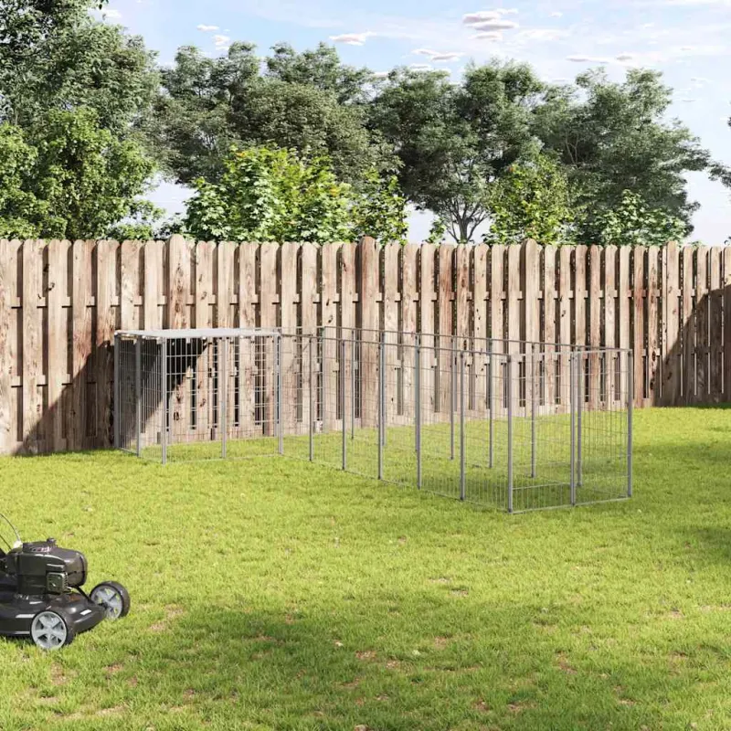 Voljeras šunims, sidabrinės spalvos, 6,05 m², plienas