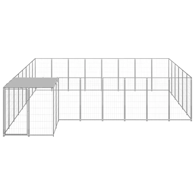 Voljeras šunims, sidabrinės spalvos, 15,73 m², plienas