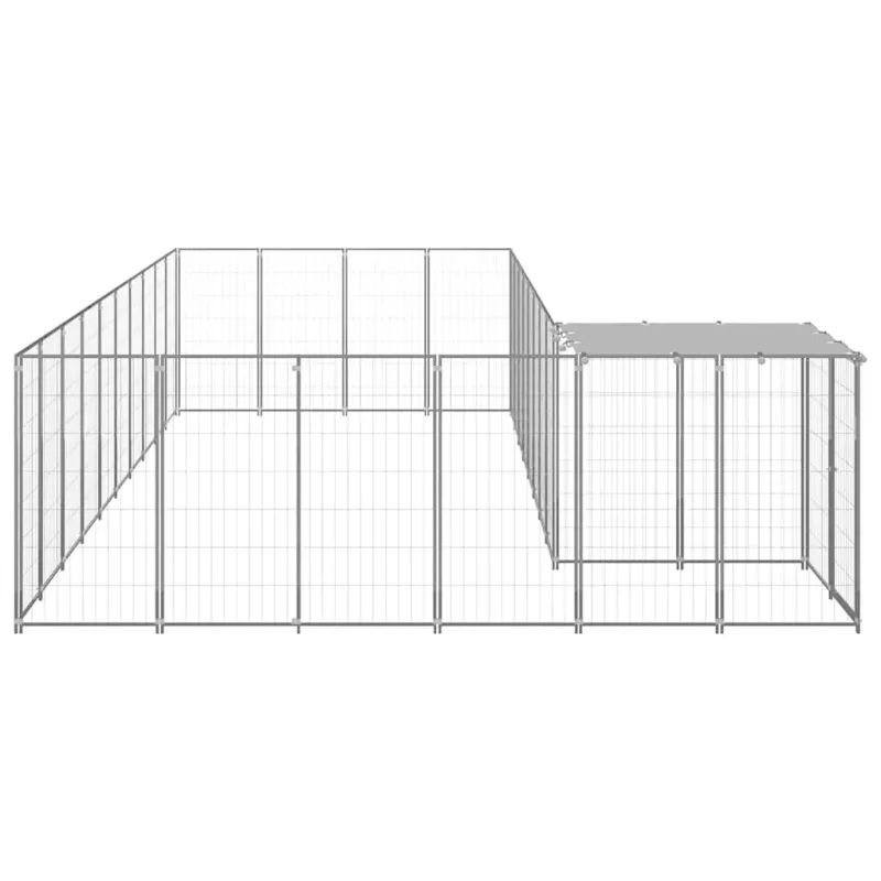 Voljeras šunims, sidabrinės spalvos, 13,31m², plienas