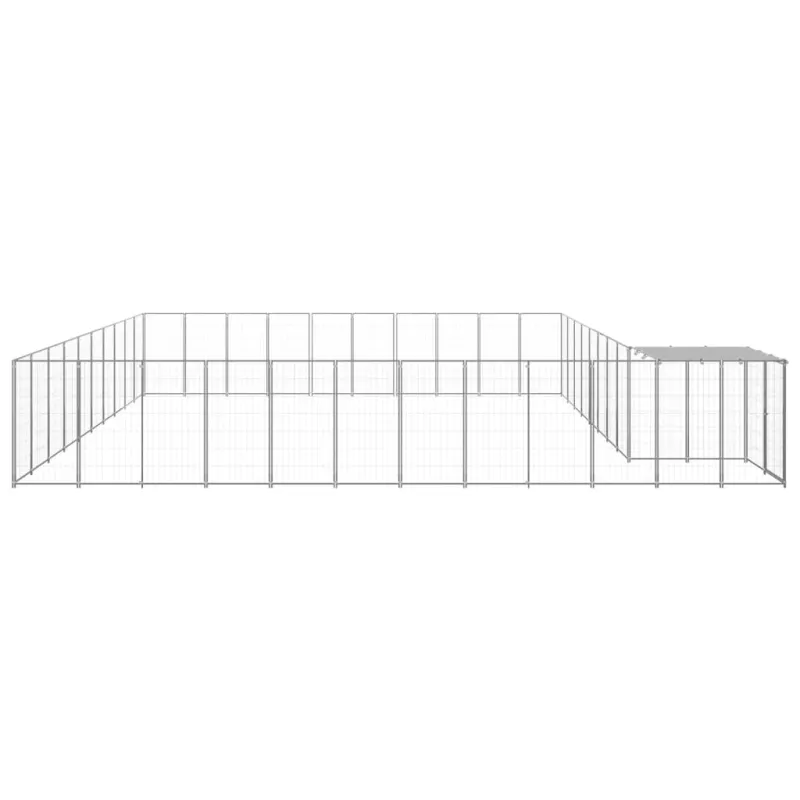 Voljeras šunims, sidabrinės spalvos, 31,46m², plienas