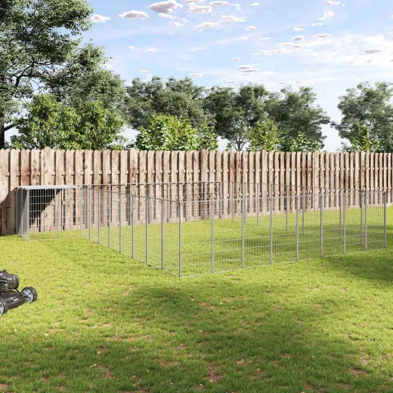 Voljeras šunims, sidabrinės spalvos, 37,51m², plienas