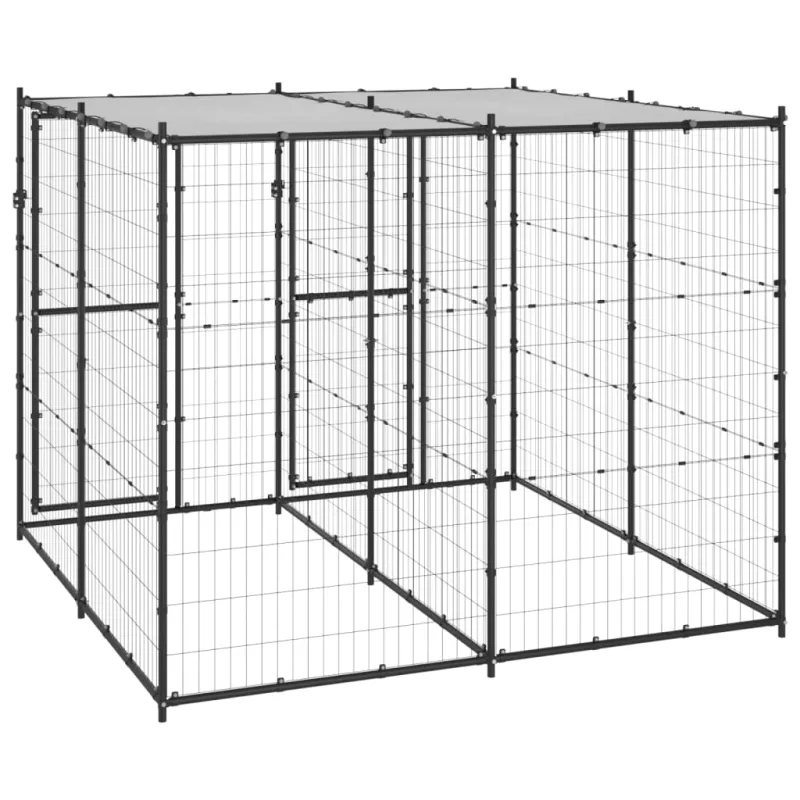 Lauko voljeras šunims su stogu, plienas, 4,84m²