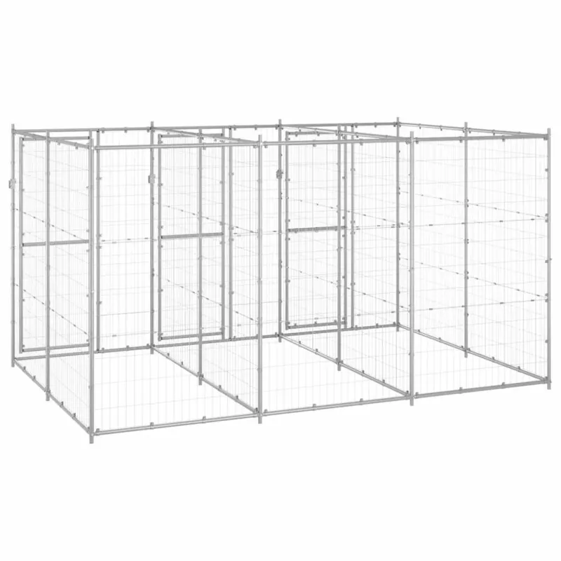 Lauko voljeras šunims, galvanizuotas plienas, 7,26m²